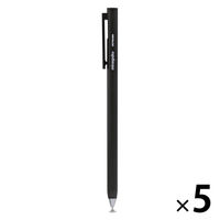 クツワ ノック式タッチペン ブラック MT020BK 1セット（5本）