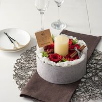 【生花】アデリー ホシファーム　『薔薇のケーキでお祝いギフト』ルージュ　キャンドル付 FMC-01C 1箱（直送品）