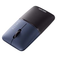 マウス Bluetooth 超小型 静音 充電式 持ち運び向け ブルーLED SLIMO ネイビー MA-BBS310NV 1個