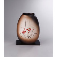 ヤマ庄陶器 信楽焼　手描き華絵　花瓶 23-0265-031 1箱（直送品）