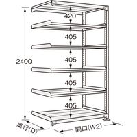 サンケイ鋼器 高耐食性めっき中量棚(300kg/段・連結・6段) MBー3546R MB-3546R 1台（直送品）