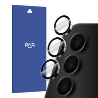 [PriQ] Galaxy S23 レンズ保護ガラスフィルム スーパークリア 高透過度95%