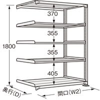 サンケイ鋼器 高耐食性めっき中量棚(300kg/段・連結・5段) MBー1125R MB-1125R 1台（直送品）