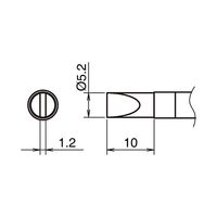 白光 HAKKO T39シリーズ D型 こて先 5.2 T39ーD52 T39-D52 1本（直送品）
