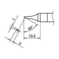 白光 HAKKO T39シリーズ C型 こて先 横1mm 縦2mm T39ーC1020 T39-C1020 1本（直送品）