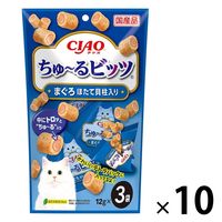 いなば CIAO チャオ ちゅーるビッツ キャットフード 猫 まぐろ ほたて貝柱入り 国産（12g×3袋）10袋 ちゅ～る おやつ
