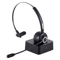 ヘッドセット Bluetooth接続 片耳 オーバーヘッド ワイヤレス ブラック LBT-HSOH14BK 1個 エレコム