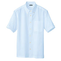 アイトス 半袖ボタンダウンシャツ（男女兼用） サックス AZ-8054-007