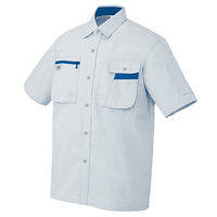 アイトス 半袖シャツ シルバーグレー×ネイビー L AZ-5326-003 1着（直送品）