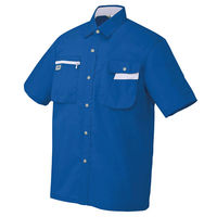 アイトス 半袖シャツ ブルー×シルバーグレー M AZ-5326-006 1着（直送品）