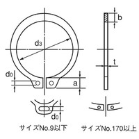 オチアイ（OCHIAI） 軸用C形止め輪 100枚入 STW-5 SR 1セット（3000枚：100枚×30セット）（直送品）