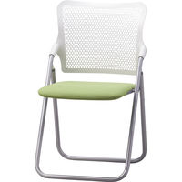 【軒先渡し】サンケイ　折りたたみ椅子　S-FITハイバック　座：グリーン（布）　2脚セット　（直送品）