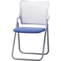 【軒先渡し】サンケイ　折りたたみ椅子　S-FITハイバック　座：スモークブルー（布）　2脚セット　（直送品）