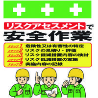 昭和商会 SHOWA 単管シート ワンタッチ取付標識 イラスト版 リスクアセスメントで安全作業 T-053 1枚 819-3995（直送品）