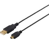 バッファロー USB2.0ケーブル スリムタイプ A to miniB ブラック 2m BSUAMNSM220BK 1本（直送品）