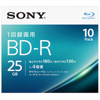 ソニー ビデオ用ＢＤーＲ　追記型　片面１層２５ＧＢ　４倍速　ホワイトワイドプリンタブル　１０枚パック 10BNR1VJPS4 1式（直送品）