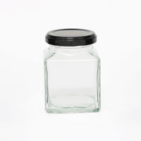 【ケース販売】保存瓶 黒キャップ 10個セット K180四角 007896006 1ケース(10個入×10セット 合計100個)（直送品）