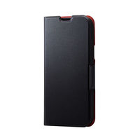 iPhone14 Plus ケース カバー レザー 手帳型 マグネット 軽量 薄型 スタンド機能付 ブラック エレコム 1個（直送品）