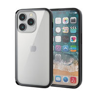 iPhone14 Pro ケース カバー ハイブリッド 360度全面保護 耐衝撃 カメラ周り保護 ブラック エレコム 1個（直送品）