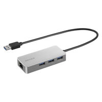 バッファロー LANアダプター USBハブ LAN×1 Type-A×3 Giga対応 USB-A シルバー 5台