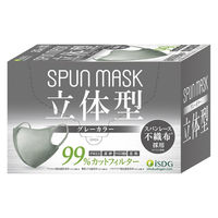SPUN MASK スパンレース 立体型 グレー 不織布マスク 1セット（150枚：30枚入×5） 医食同源ドットコム