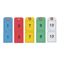 連番荷札 1～100　5色（赤・青・緑・黄・白）　BF-105　1セット（2500枚：500枚入×5）　オープン工業
