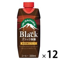 森永乳業 マウントレーニア ブラック無糖 330ml 1箱（12本入） コーヒー