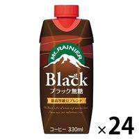 森永乳業 マウントレーニア ブラック無糖 330ml 1セット（24本） コーヒー
