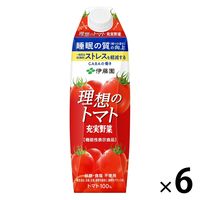 【機能性表示食品】伊藤園 充実野菜 理想のトマト キャップ付き 1L 1箱（6本入）