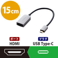 USB Type-C 変換ケーブル ( タイプC to HDMI ) シルバー ECAD-CHDMIQGM2 エレコム 1個