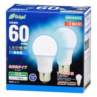 オーム電機 ＬＥＤ電球　Ａ　Ｅ２６　７Ｗ　昼光色２Ｐ 06-4354 1個（直送品）