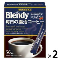 【スティックコーヒー】味の素AGF ブレンディ スティックブラック 毎日の腸活コーヒー 1セット（112本：56本入×2箱）