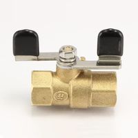 エスコ G1/4”xRc1/4” ボールバルブ(真鍮製/蝶ハンドル) EA425CA-32 1セット(5個)（直送品）