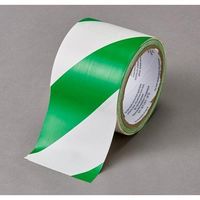 エスコ 50mmx32.4m 危険警告テープ(緑/白) EA983G-209 1セット(4巻)（直送品）