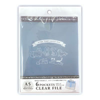 クリアファイル A5サイズ 6ポケット ブルー PET-FB 3冊 エヒメ紙工（直送品）