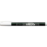 トンボ鉛筆 水性サインペン筆之助しなやか ホワイト WS-BS01 10本（直送品）