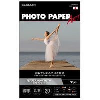 プリンター用紙 写真用紙 2L判 20枚 マット 写真用アートペーパー 厚手 ホワイト EJK-QM2L20 エレコム 1個