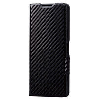 Xperia 5 IV ケース カバー レザー 手帳型 軽量 カーボン調ブラック PM-X224PLFUCB エレコム 1個（直送品）