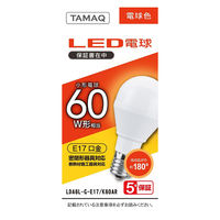 LED電球 E17口金/A型 60W形相当電球色 配光角約 180° NVC LDA6L-G-E17/K60AR 1個