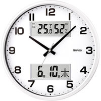 ノア精密 MAG デジアナ掛時計ダブルポスト ホワイト W-766 WH-Z 1個（直送品）