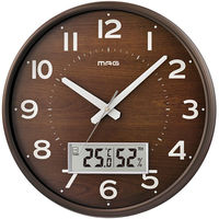 ノア精密 MAG デジアナ電波掛時計 ゴーフル ブラウン W-776 BR-Z 1個（直送品）