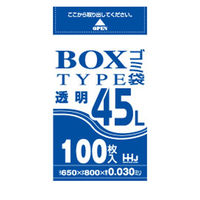 ハウスホールドジャパン BL43 BOXタイプ ポリ袋 45L 透明(セット販売：2個) 4580287290814 2セット（直送品）