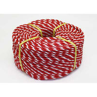 近江屋ロープ ポリエチレンロープ 赤赤白 12mm×200m 12mm×200m赤白白 1巻（直送品）