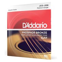 D'Addario ダダリオ アコースティックギター弦 フォスファーブロンズ Medium .013-.056 EJ17（直送品）