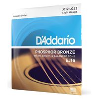 D'Addario ダダリオ アコースティックギター弦 フォスファーブロンズ Light .012-.053 EJ16（直送品）