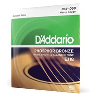 D'Addario ダダリオ アコースティックギター弦 フォスファーブロンズ Heavy .014-.059 EJ18（直送品）