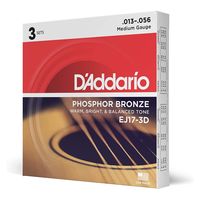 D'Addario ダダリオ アコースティックギター弦 フォスファーブロンズ Medium 013-056 EJ17-3D 3setパック（直送品）