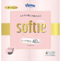 トイレットペーパー 4ロール パルプ ダブル 40m クリネックス ソフティピンク 1パック（4個入） 日本製紙クレシア