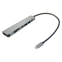 USBハブ Type-C接続 HDMI×1 カードスロット×1 Type-C×2 USB-A×2 ドッキングステーション タイプC