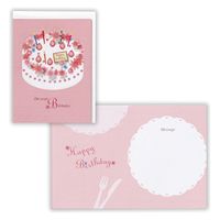 日本ホールマーク グリーティングカード お誕生日祝い カード キラキラいちごケーキ2 815929 6枚（直送品）